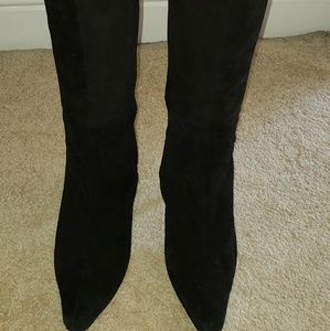 Black suede boots